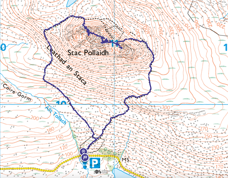 Stac Pollaidh Map - True Summit